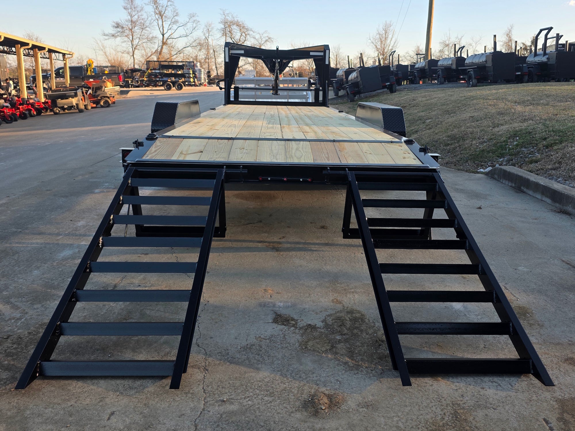 7×22 Gooseneck Equipment Trailer (2) 7K Axles Standup Ramps 14k GVWR - Image 13