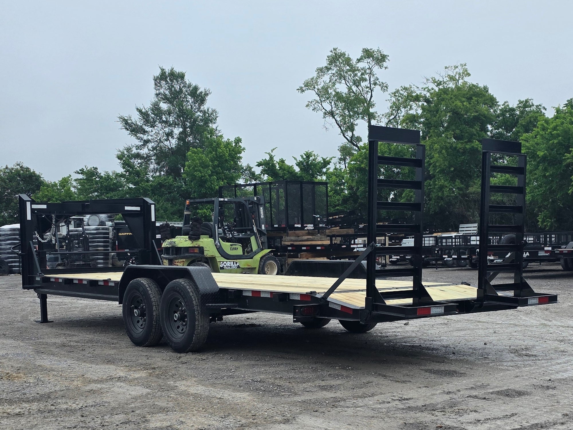 7×24 Gooseneck Equipment Trailer (2) 7K Axles Standup Ramps 14k GVWR - Image 5
