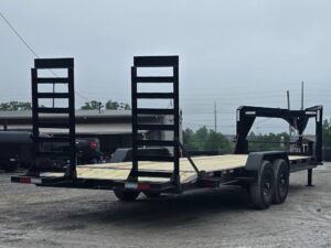 7×24 Gooseneck Equipment Trailer (2) 7K Axles Standup Ramps 14k GVWR - Image 3