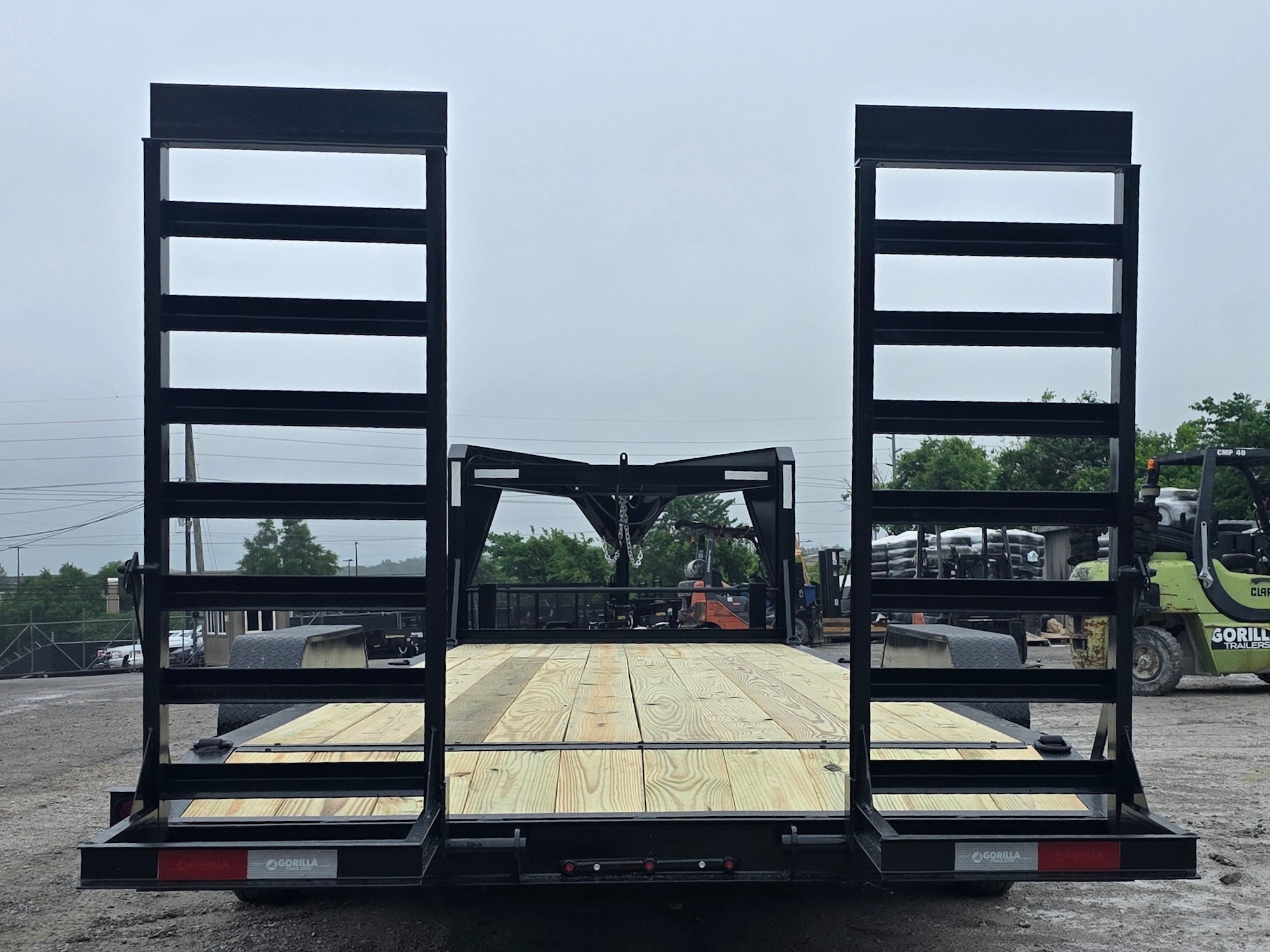 7×24 Gooseneck Equipment Trailer (2) 7K Axles Standup Ramps 14k GVWR - Image 4
