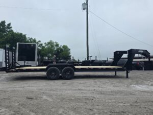 7×24 Gooseneck Equipment Trailer (2) 7K Axles Standup Ramps 14k GVWR - Image 2