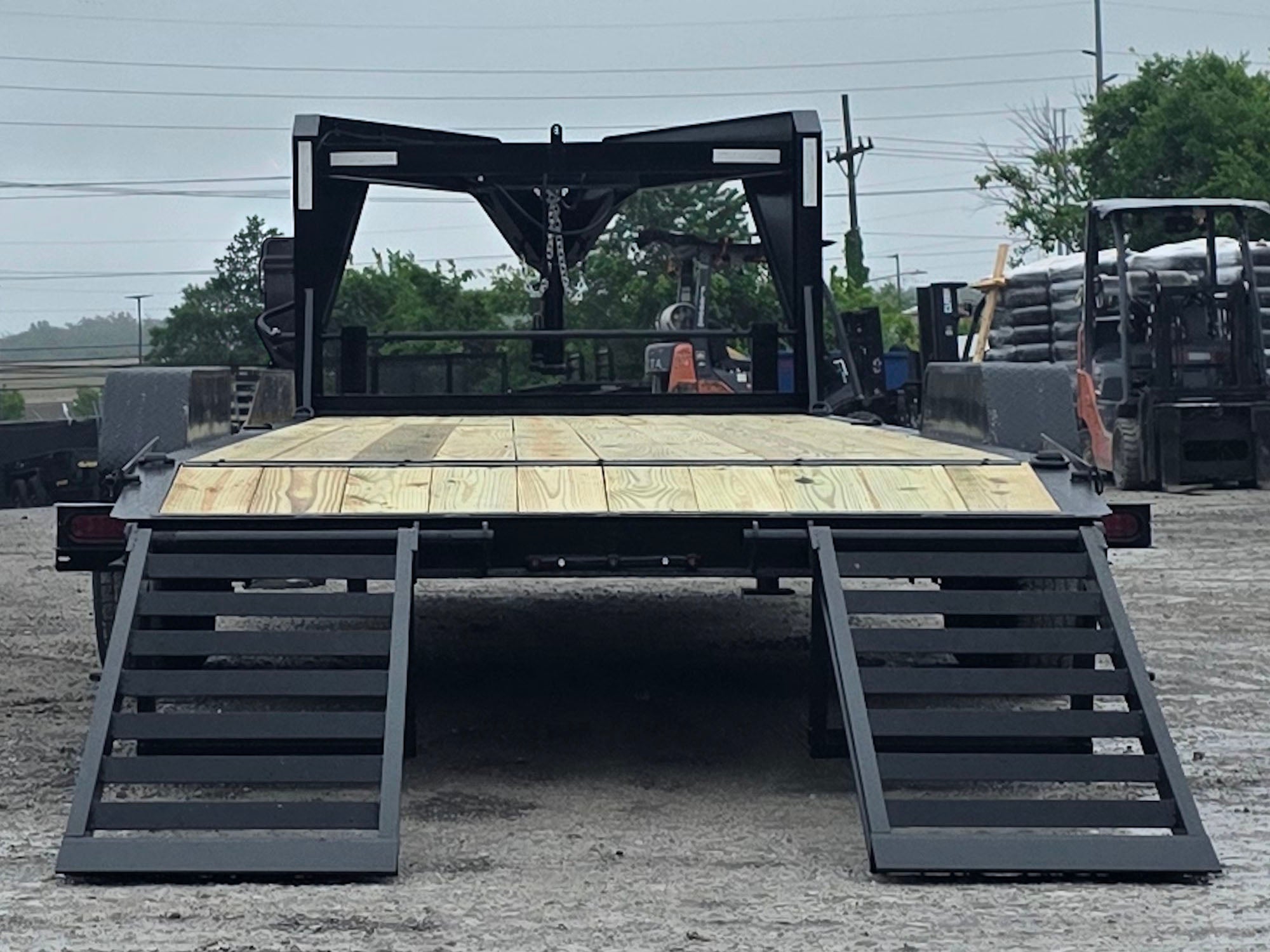 7×24 Gooseneck Equipment Trailer (2) 7K Axles Standup Ramps 14k GVWR - Image 11