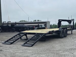 7×24 Gooseneck Equipment Trailer (2) 7K Axles Standup Ramps 14k GVWR - Image 10