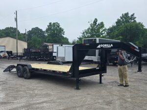 7×24 Gooseneck Equipment Trailer (2) 7K Axles Standup Ramps 14k GVWR - Image 8