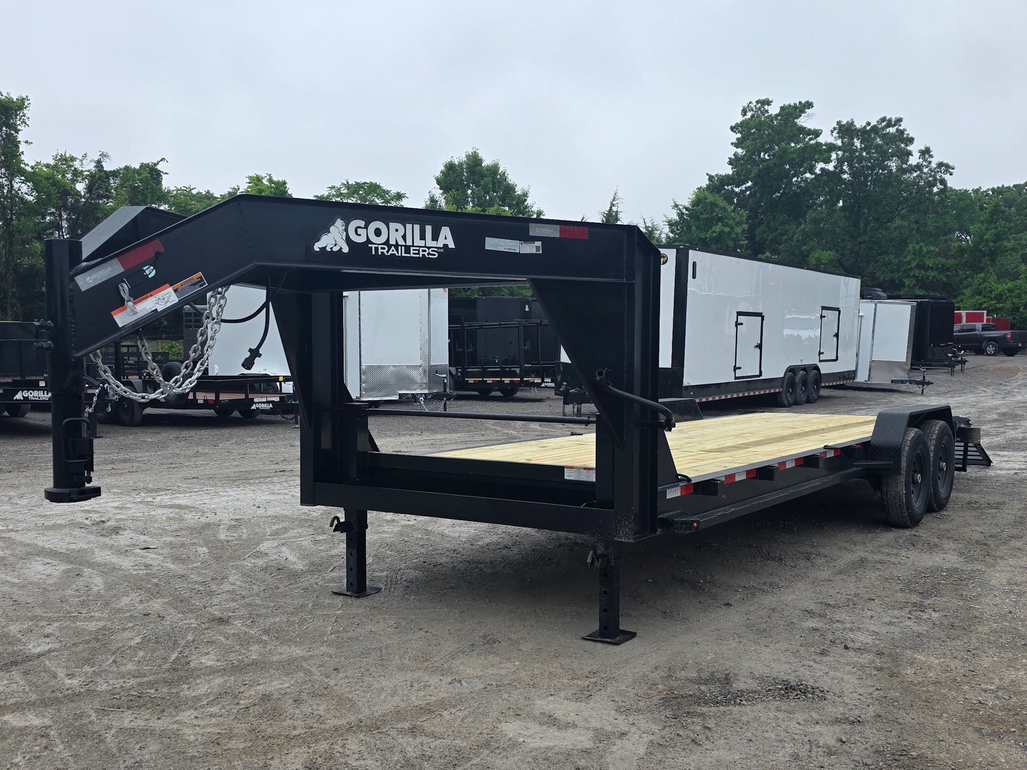 7×24 Gooseneck Equipment Trailer (2) 7K Axles Standup Ramps 14k GVWR - Image 14