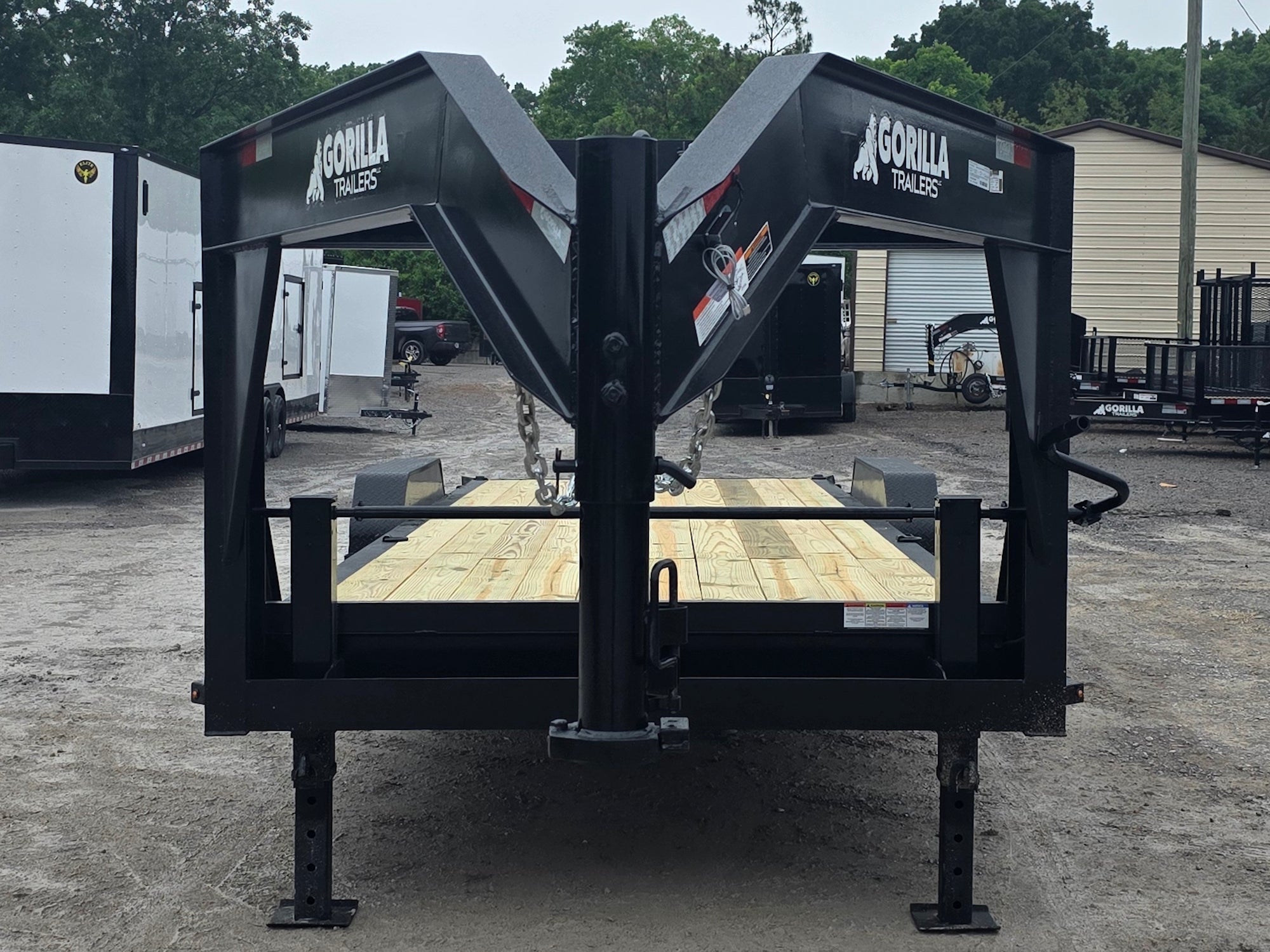 7×24 Gooseneck Equipment Trailer (2) 7K Axles Standup Ramps 14k GVWR - Image 15