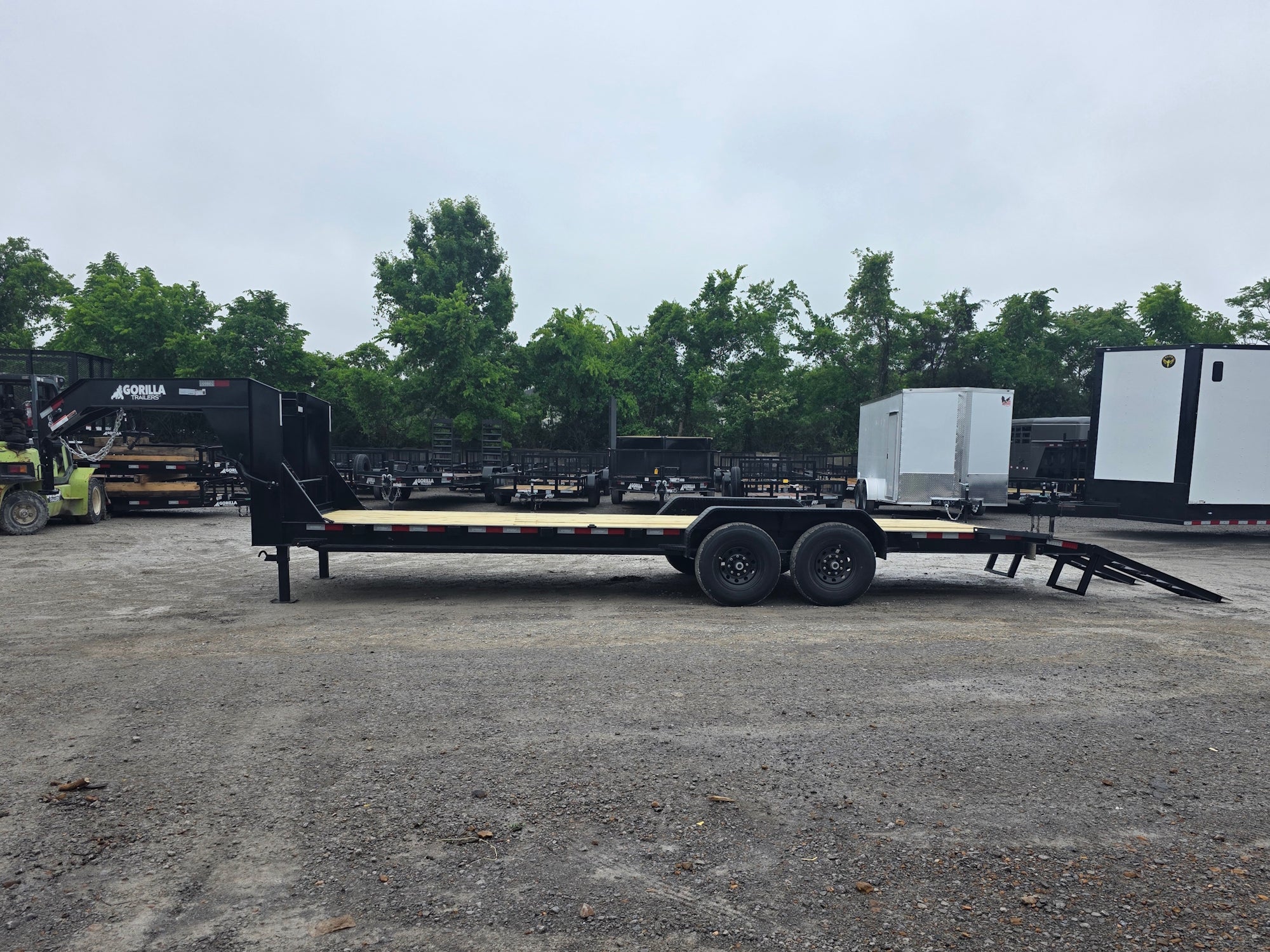 7×24 Gooseneck Equipment Trailer (2) 7K Axles Standup Ramps 14k GVWR - Image 13