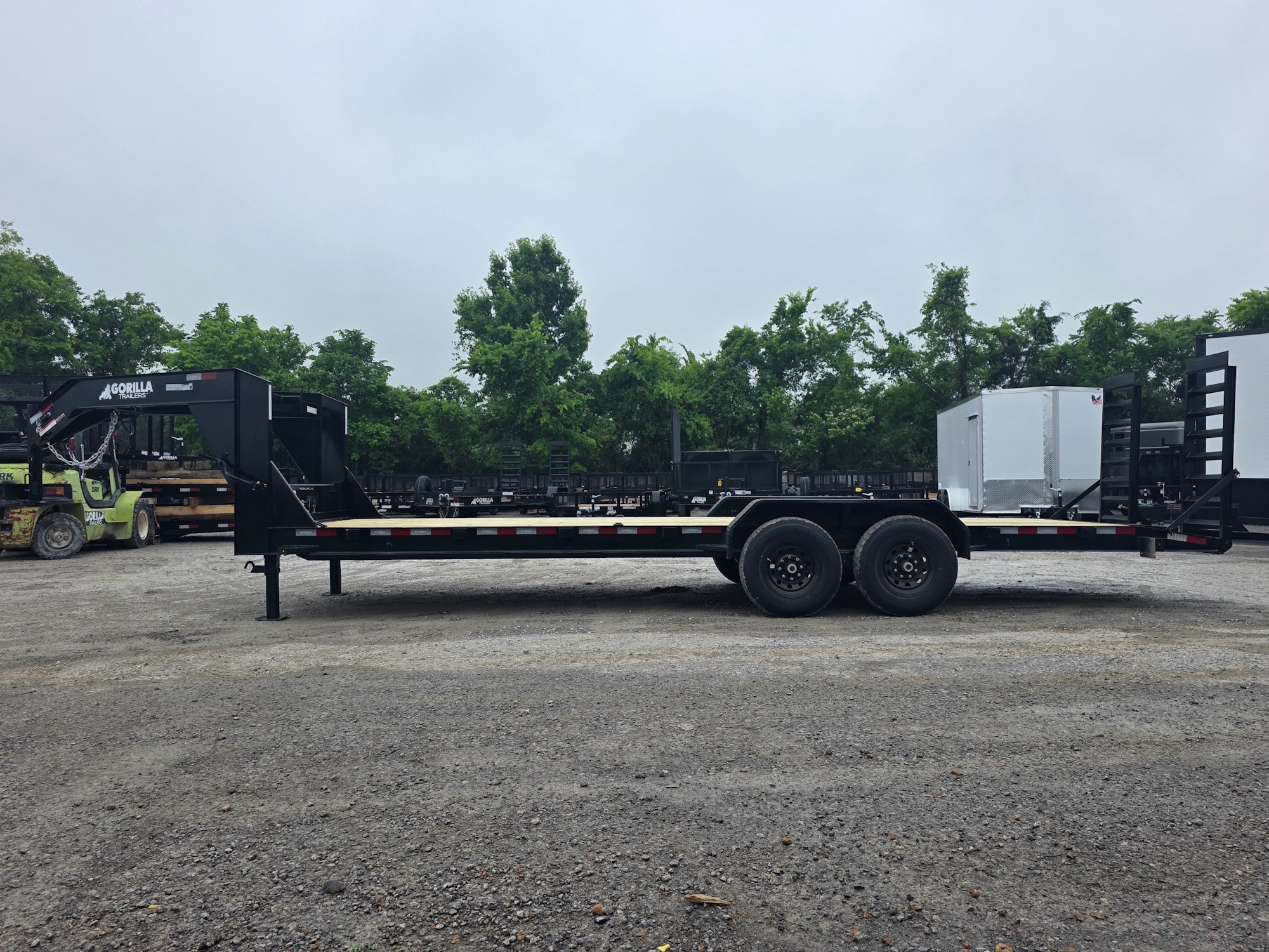 7×24 Gooseneck Equipment Trailer (2) 7K Axles Standup Ramps 14k GVWR - Image 6