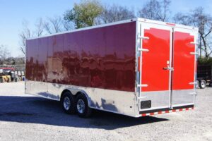 Enclosed Trailer 8.5′ x 24′ Red Equipment Hauler (2) 7,000 lb Axles Storage - Image 3