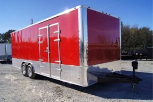 Enclosed Trailer 8.5′ x 24′ Red Equipment Hauler (2) 7,000 lb Axles Storage - Image 2