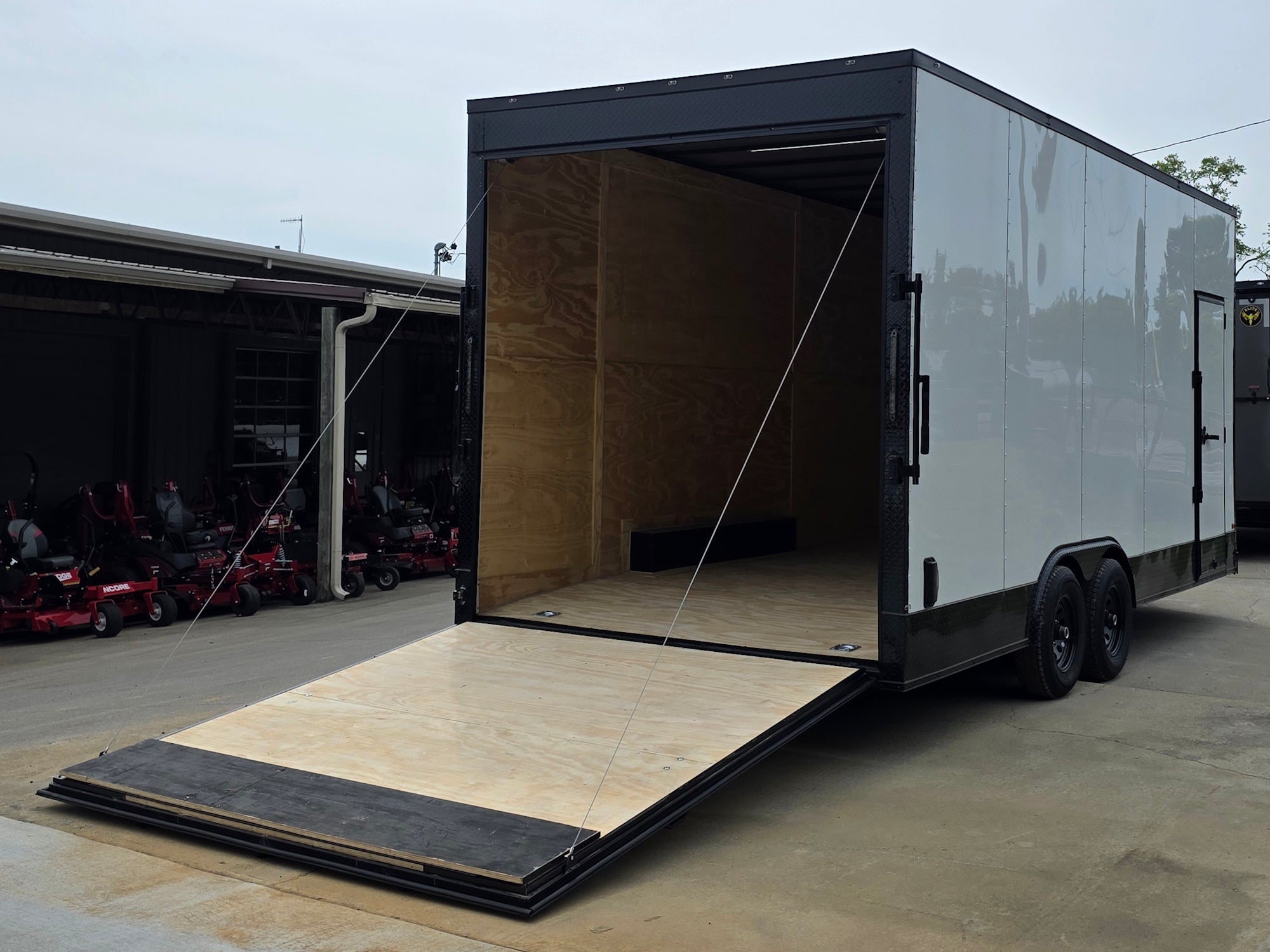 8.5’x20′ White V-Nose Enclosed Trailer with Blackout Package 2-5200lb Axles - Image 13