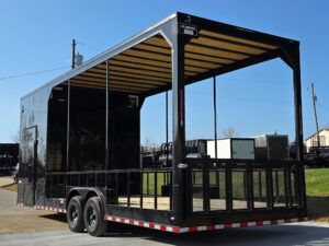 8.5’x26′ Black Hybrid Trailer w/ Roof Covered Rear Deck & Generator Box - Image 6