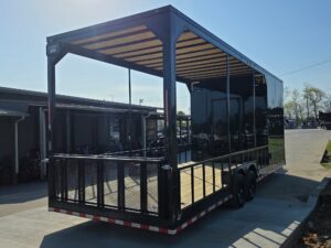 8.5’x26′ Black Hybrid Trailer w/ Roof Covered Rear Deck & Generator Box - Image 4