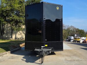 8.5’x26′ Black Hybrid Trailer w/ Roof Covered Rear Deck & Generator Box - Image 2