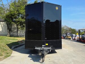 8.5’x26′ Black Hybrid Trailer w/ Roof Covered Rear Deck & Generator Box - Image 9