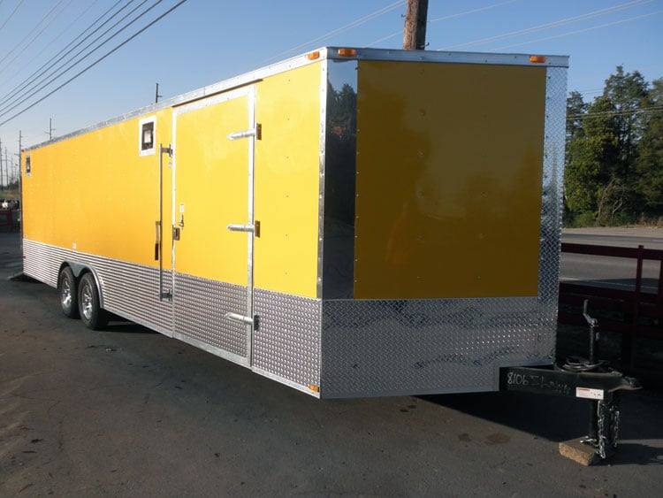 Enclosed Trailer 8.5’x26′ Yellow – Bike Motorcycle Car Hauler Storage Enclosed Trailer 8.5’x26′ Yellow – Bike Motorcycle Car Hauler Storage - Image 1