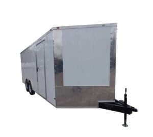 8.5×20 White V-Nose Enclosed Trailer (2) 3500lb Axles