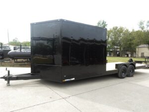 8.5×24 Hybrid Enclosed Trailer V-Nose (2) 7,000lb Axles Storage - Image 2