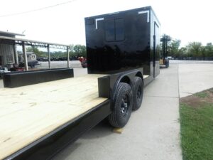 8.5×24 Hybrid Enclosed Trailer V-Nose (2) 7,000lb Axles Storage - Image 8
