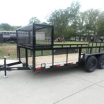 6.4×16 Dovetail Utility Trailer with Front Basket 2ft Mesh (2) 3500lb Axles