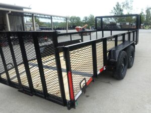 6.4×16 Dovetail Utility Trailer with Front Basket 2ft Mesh (2) 3500lb Axles - Image 15