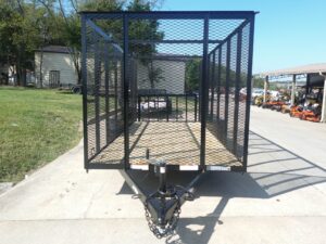 6.4×16 Dovetail Utility Trailer 6ft Mesh Sides (2) 3,500lb Axles - Image 2