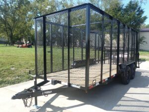 6.4×16 Dovetail Utility Trailer 6ft Mesh Sides (2) 3,500lb Axles - Image 3