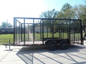 6.4×16 Dovetail Utility Trailer 6ft Mesh Sides (2) 3,500lb Axles - Image 4