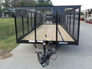 7×20 Heavy Duty Dovetail Utility Trailer 4ft Mesh Sides (2) 3,500lb Axles - Image 2