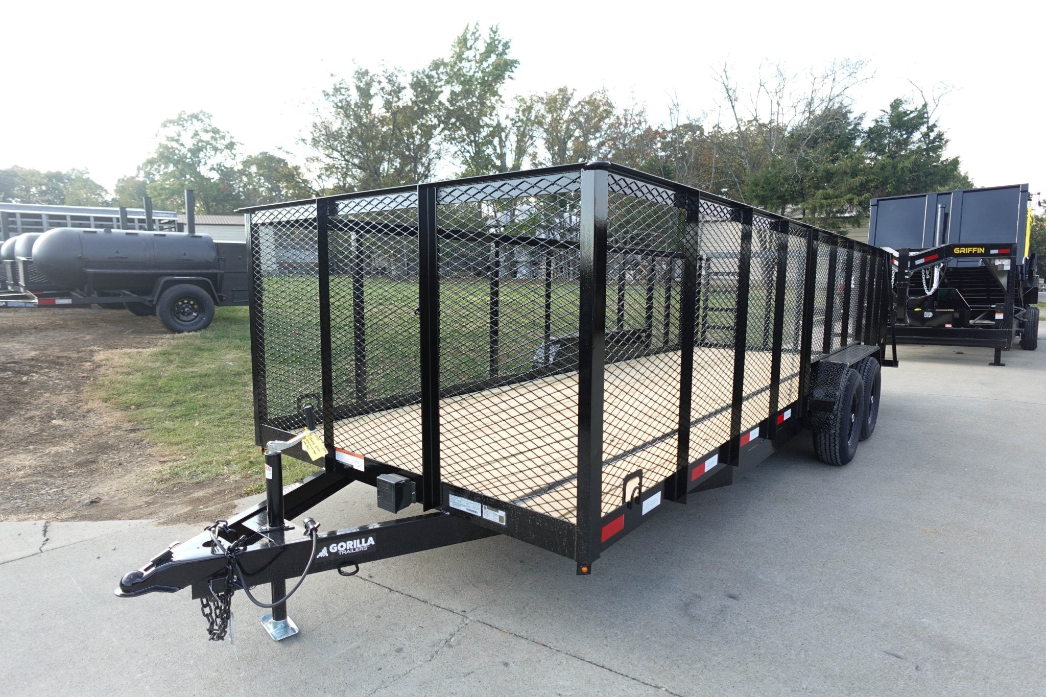 7×20 Heavy Duty Dovetail Utility Trailer 4ft Mesh Sides (2) 3,500lb Axles 7×20 Heavy Duty Dovetail Utility Trailer 4ft Mesh Sides (2) 3,500lb Axles - Image 1
