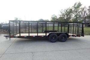 7×20 Heavy Duty Dovetail Utility Trailer 4ft Mesh Sides (2) 3,500lb Axles - Image 3