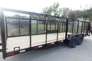 7×20 Heavy Duty Dovetail Utility Trailer 4ft Mesh Sides (2) 3,500lb Axles - Image 4