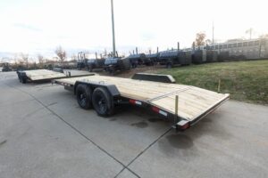 7×20 Wood Deck Car Hauler (2) 5200lb Axle w/ Brake and Ramps - Image 5