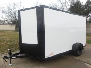 7×12 Enclosed Trailer White V-Nose Blackout Package 3,500lb Axle Storage - Image 7
