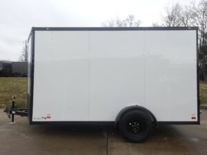 7×12 Enclosed Trailer White V-Nose Blackout Package 3,500lb Axle Storage - Image 4