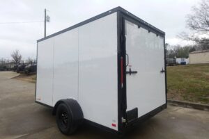 7×12 Enclosed Trailer White V-Nose Blackout Package 3,500lb Axle Storage - Image 8