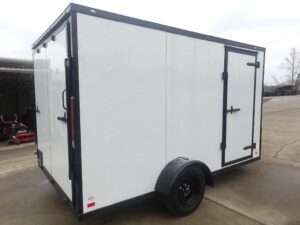 7×12 Enclosed Trailer White V-Nose Blackout Package 3,500lb Axle Storage - Image 6