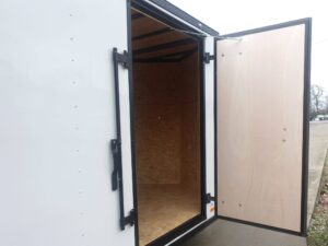 7×12 Enclosed Trailer White V-Nose Blackout Package 3,500lb Axle Storage - Image 11