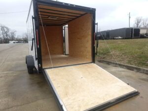 7×12 Enclosed Trailer White V-Nose Blackout Package 3,500lb Axle Storage - Image 12
