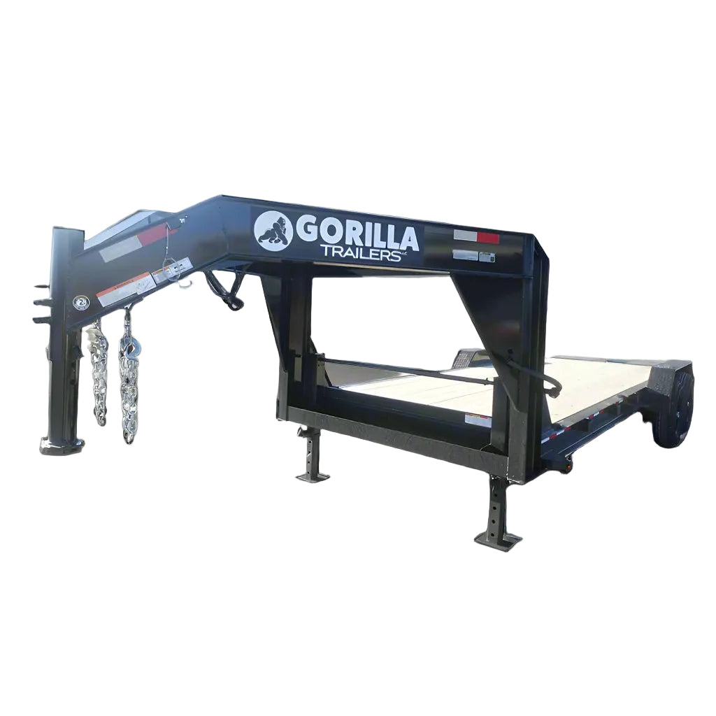7X22 Gooseneck Equipment Trailer with (2) 7K Axles & Mini King Kong Ramps 7X22 Gooseneck Equipment Trailer with (2) 7K Axles & Mini King Kong Ramps - Image 1
