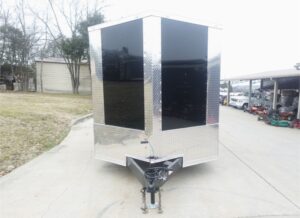 7×20 Black V-nose Hybrid Enclosed Trailer (2) 7K Axles - Image 4