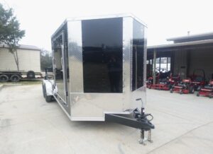7×20 Black V-nose Hybrid Enclosed Trailer (2) 7K Axles - Image 5
