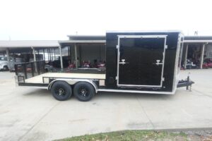 7×20 Black V-nose Hybrid Enclosed Trailer (2) 7K Axles - Image 6