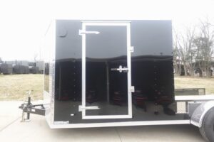 7×20 Black V-nose Hybrid Enclosed Trailer (2) 7K Axles - Image 8