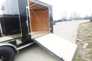 7×20 Black V-nose Hybrid Enclosed Trailer (2) 7K Axles - Image 20