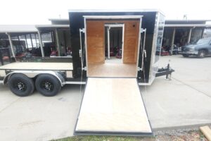 7×20 Black V-nose Hybrid Enclosed Trailer (2) 7K Axles - Image 21