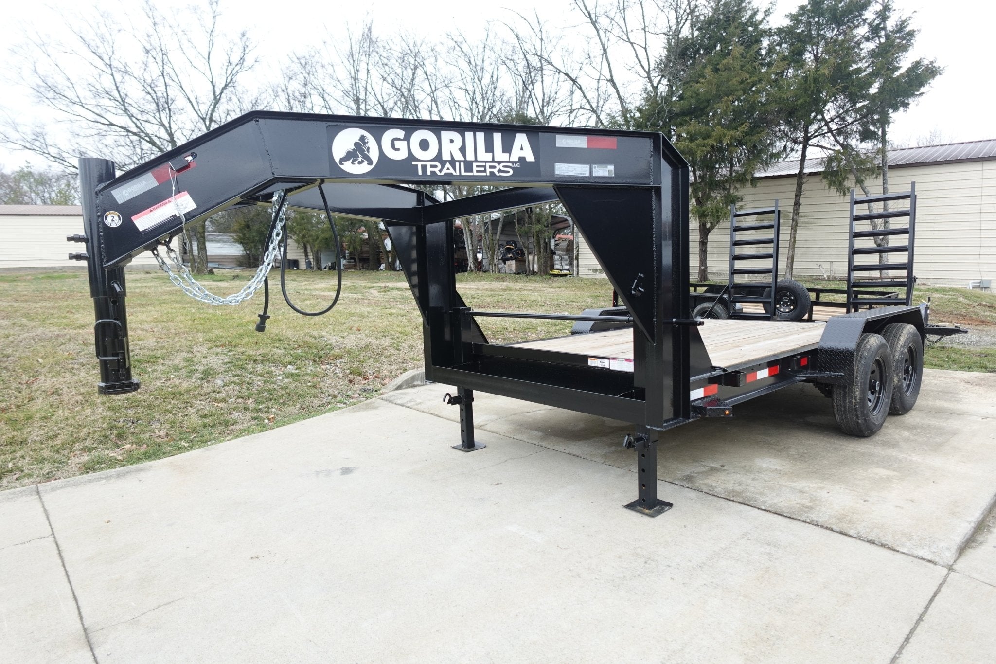 7×14 Gooseneck Equipment Trailer (2) 7K Axles with Stand-Up Ramps 14k Gvwr 7×14 Gooseneck Equipment Trailer (2) 7K Axles with Stand-Up Ramps 14k Gvwr - Image 1