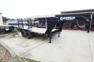 7×14 Gooseneck Equipment Trailer (2) 7K Axles with Stand-Up Ramps 14k Gvwr - Image 8