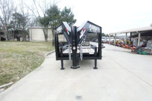 7×16 Gooseneck Equipment Trailer (2) 7K Axles with Stand-Up Ramps 14k GVWR - Image 2