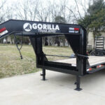 7×16 Gooseneck Equipment Trailer (2) 7K Axles with Stand-Up Ramps 14k GVWR